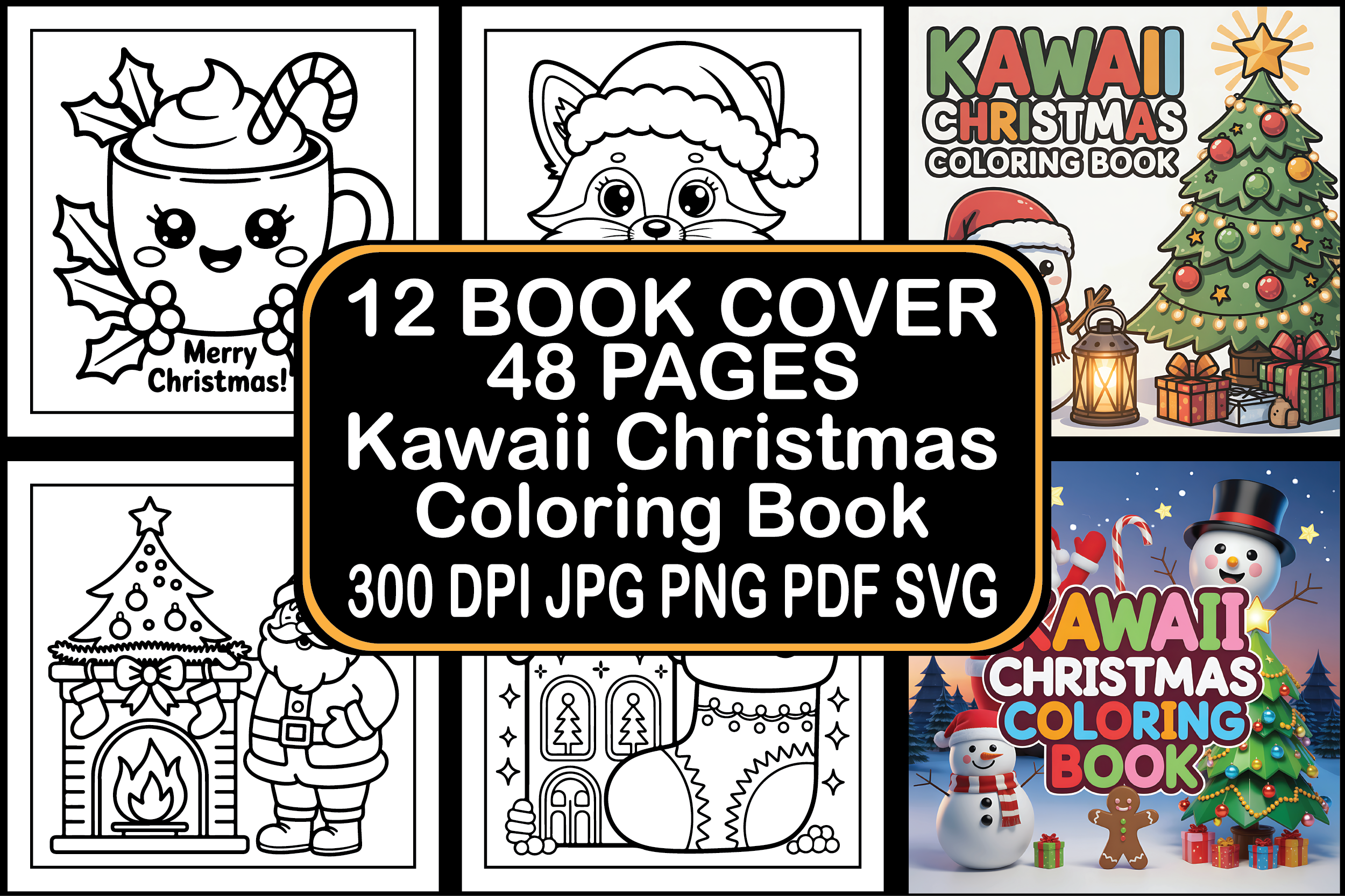 Kawaii Christmas Coloring Book