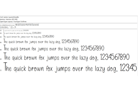 Laurendoodle Font PNG with transparent background - Preview 1