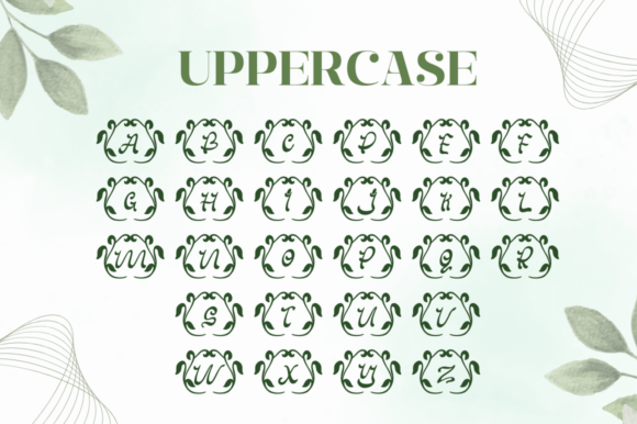 Leaf Crown Monogram Font font preview - 1
