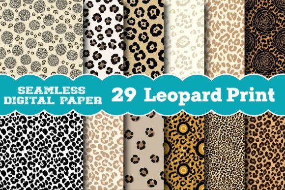 Leopard Print Seamless Background Illustration Modèles de Papier Par Designstock