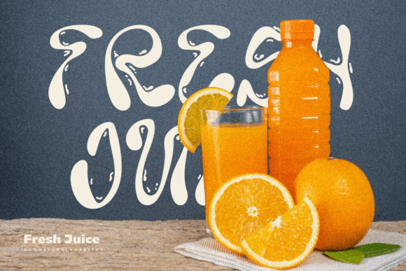 Liquid Wave Font PNG with transparent background - Preview 2