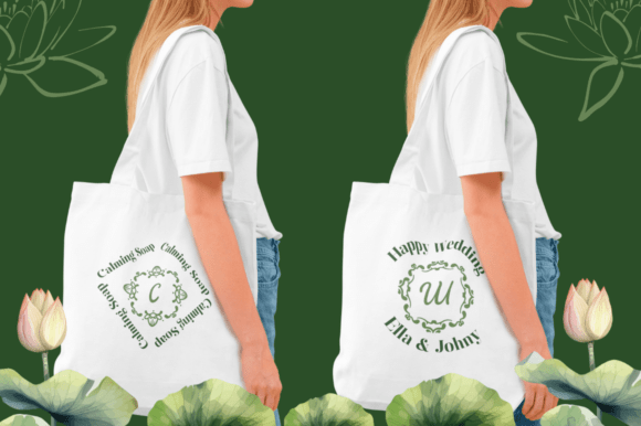 Lotus Wedding Monogram Font PNG with transparent background - Preview 2