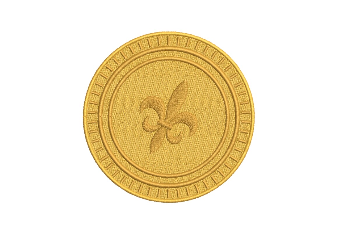 Mardi Gras Doubloon Embroidery Design