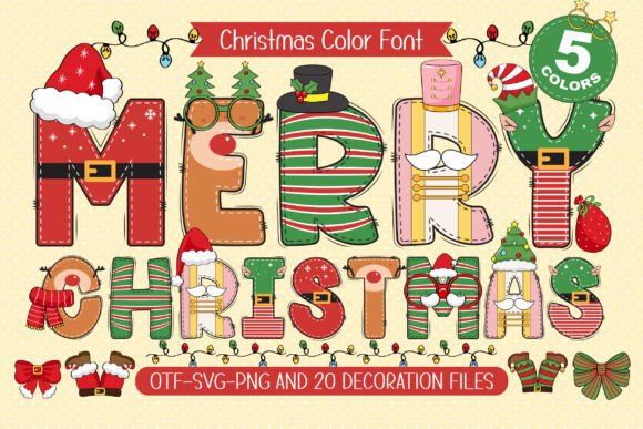 Merry Christmas Color Fonts Font By Issie_Studio
