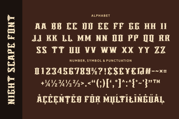 Night Scape Font PNG with transparent background - Preview 4