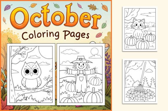 October Coloring Pages for Kids