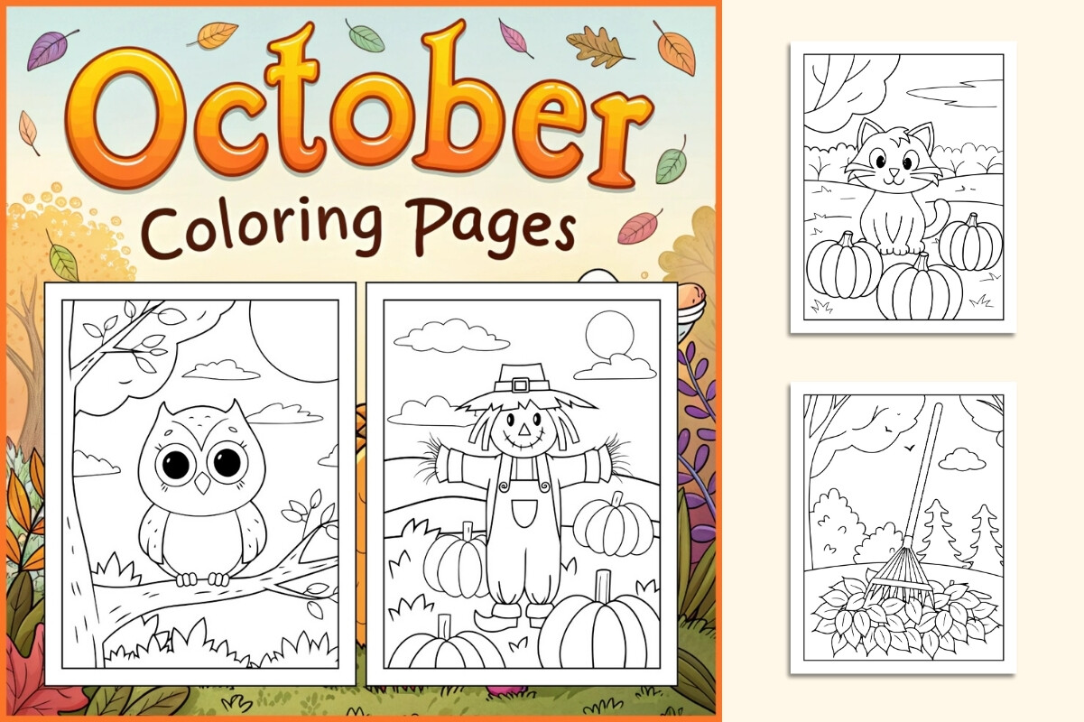 October Coloring Pages for Kids