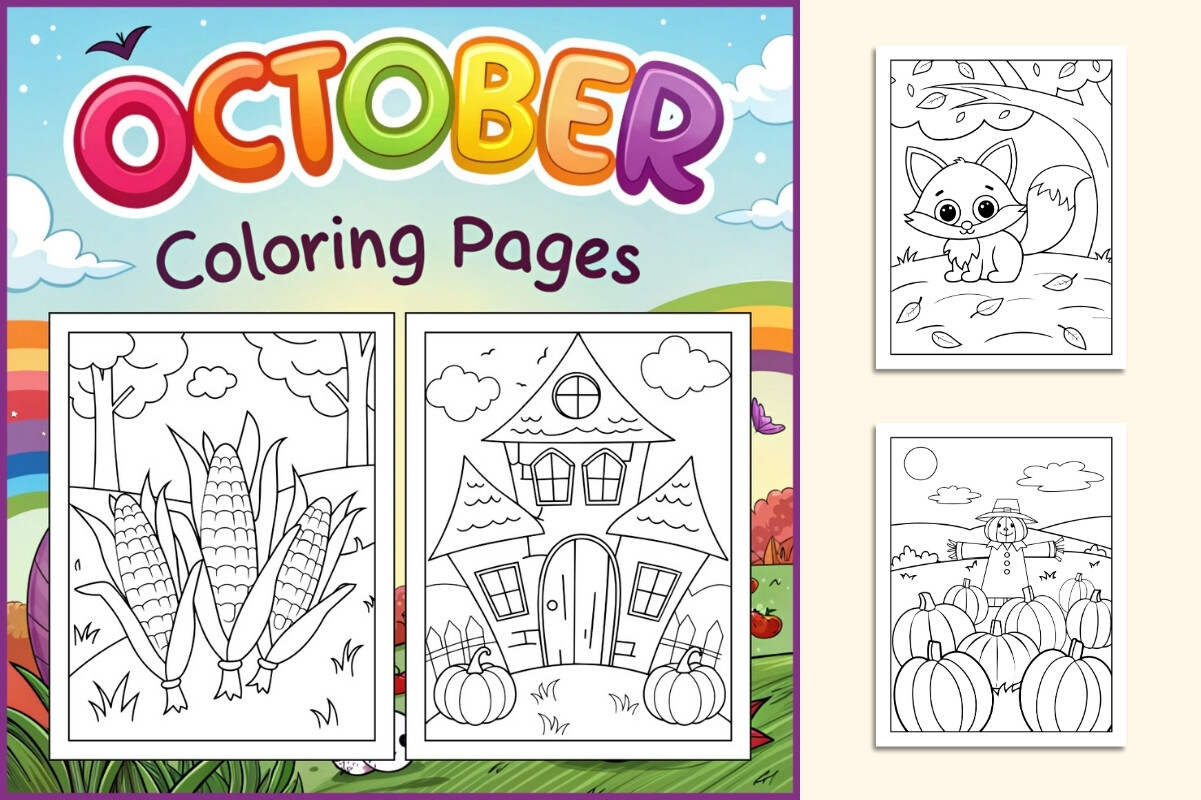 October Coloring Pages for Kids