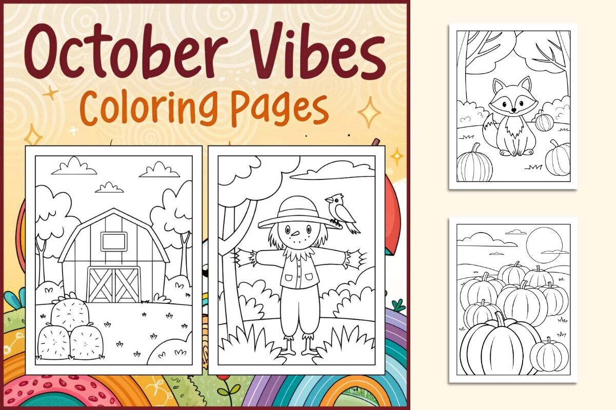 October Vibes Coloring Pages for Kids