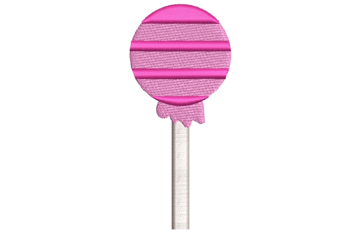 Pink Striped Lollipop Embroidery Design