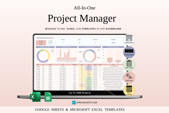 Project Management Spreadsheet Template Graphic Graphic Templates By SpreadsheetsHub