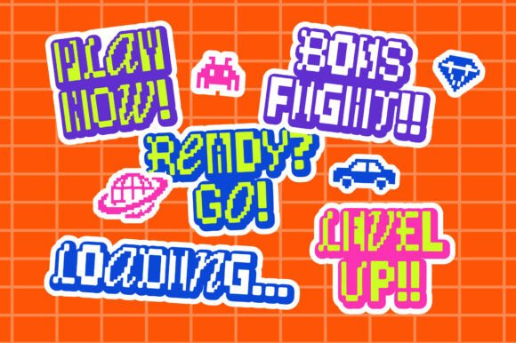 Ransom Pixel Font PNG with transparent background - Preview 3