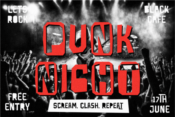 Roost Punk Font PNG with transparent background - Preview 3