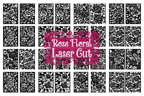 Rose Floral Laser Cut Panel Bundle Graphic by best_designs · Creative ...