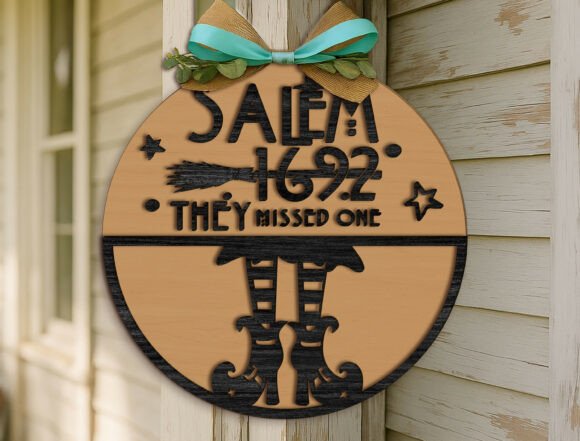 Salem Witch Door Sign Laser Cut Files