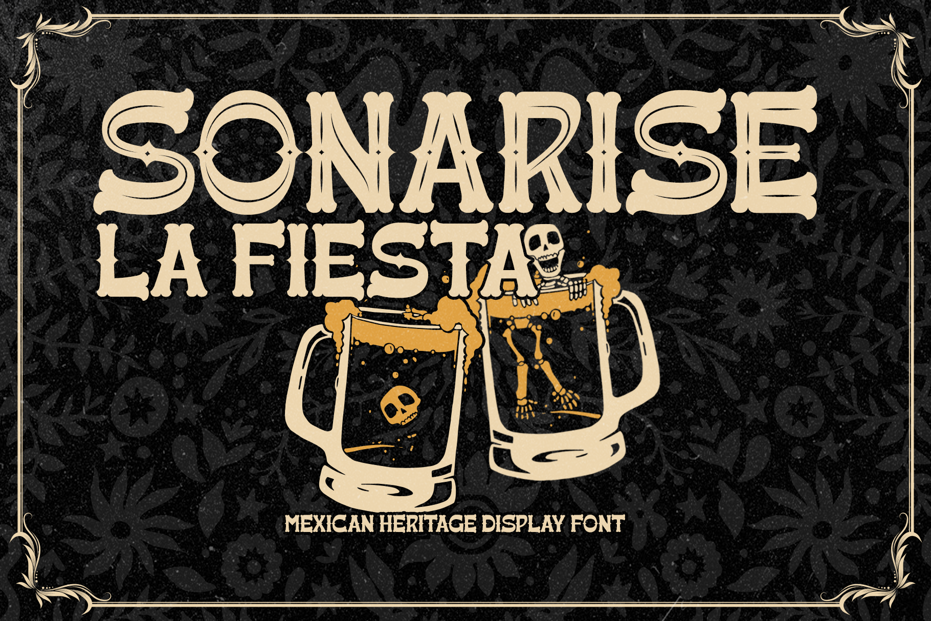Sonarisa La Fiesta font preview, lively festival display lettering