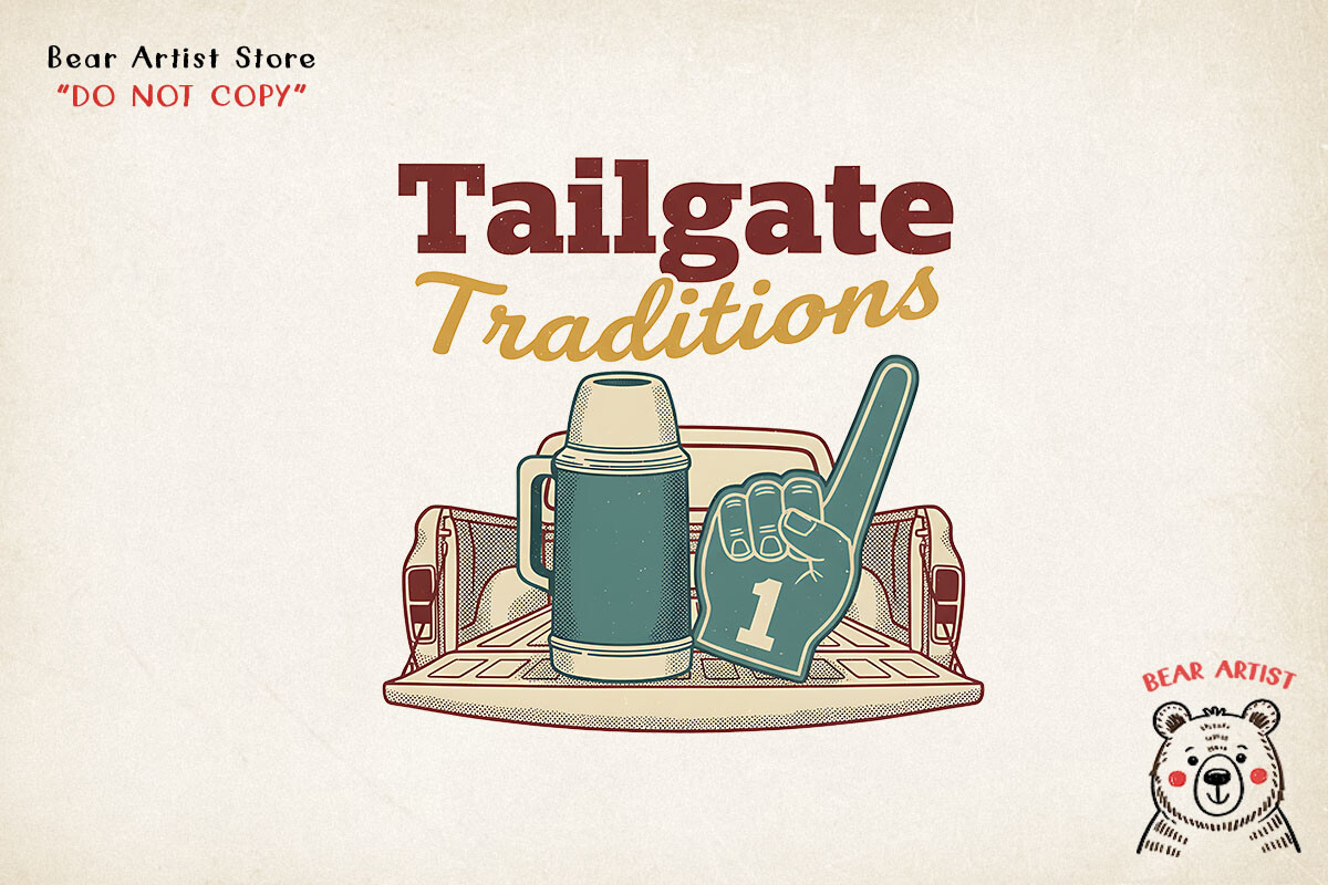Tailgate Traditions, Retro Football PNG