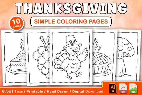 Thanksgiving Simple Coloring Pages