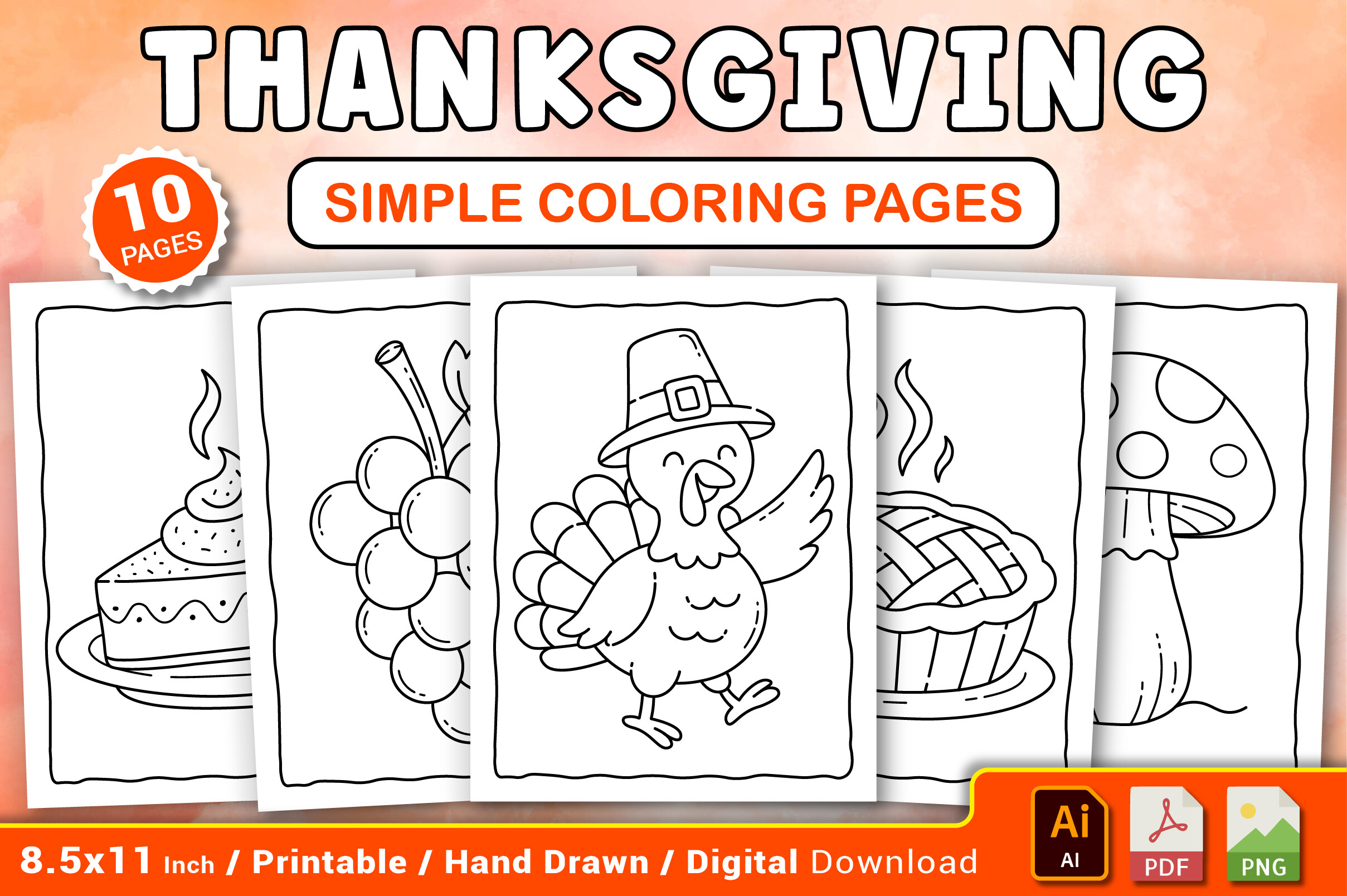 Thanksgiving Simple Coloring Pages