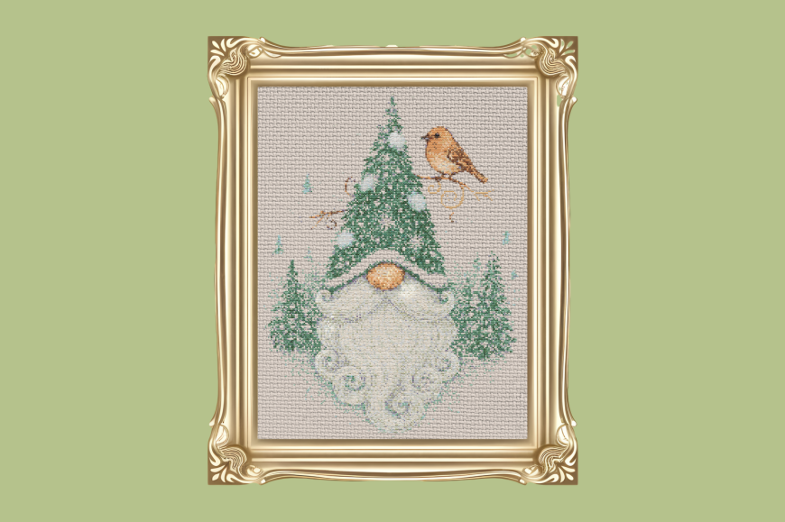 The Woodland Christmas Gnome Cross Stitc