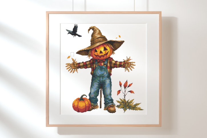 Whimsical Pumpkin Head Scarecrow