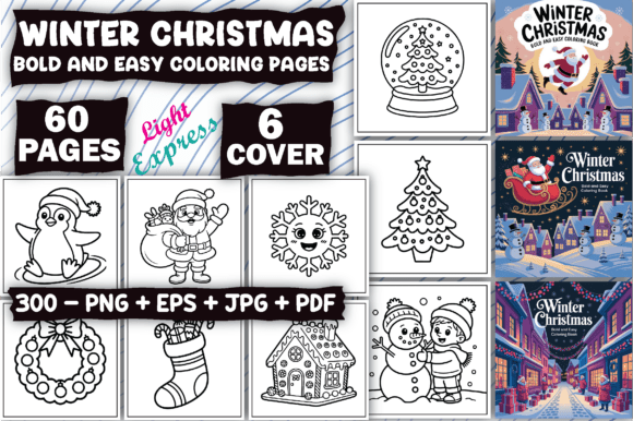Preview of Winter Christmas Coloring Pages Adults coloring pages for adults