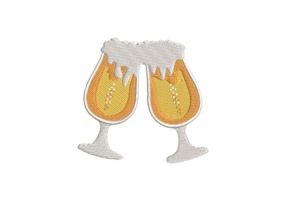 Cheers! Toasting Craft Beer Glasses Embroidery