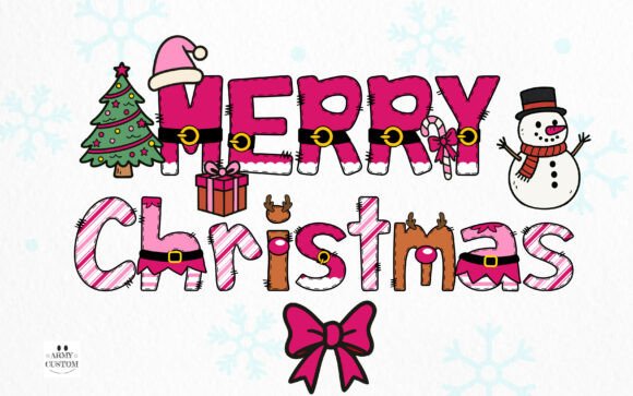Christmas Pink Bundle Font - Preview 1
