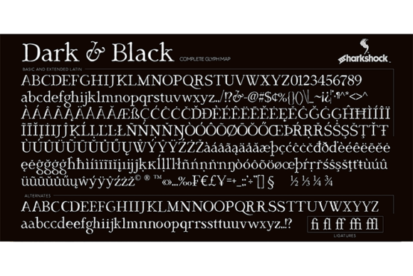 Dark & Black Font PNG with transparent background - Preview 1