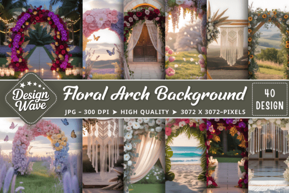 Preview of Floral Arch Digital Backdrops digital backdrop