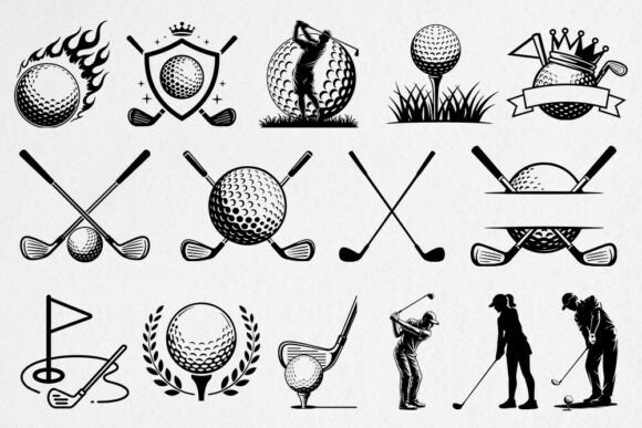 Golf SVG Bundle Golf Icons & Silhouettes