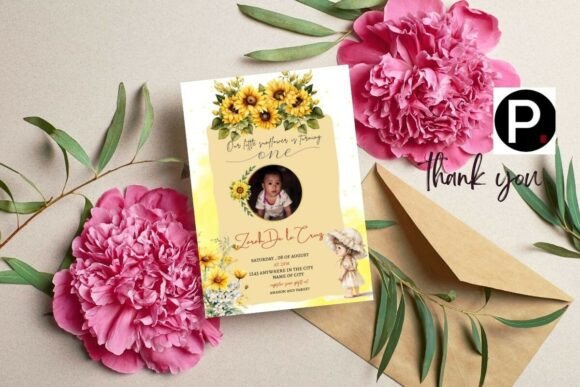 Little Sunflower Birthday Canva Editable