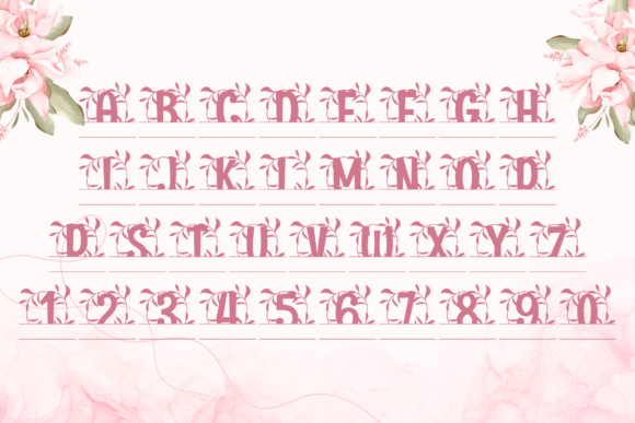 Monarque Split Monogram Font PNG with transparent background - Preview 3