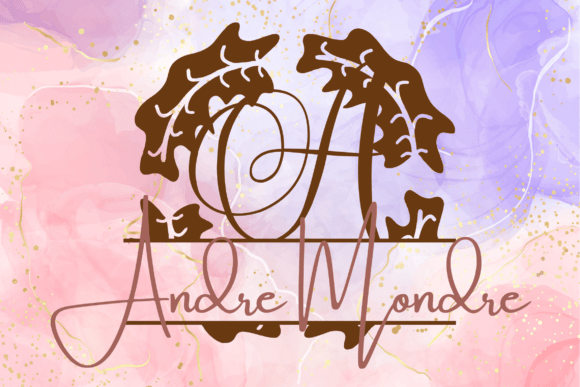 Nouveau Split Monogram Font PNG with transparent background - Preview 1
