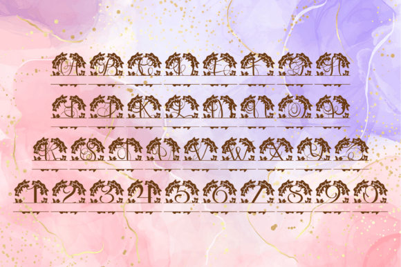 Nouveau Split Monogram Font PNG with transparent background - Preview 3