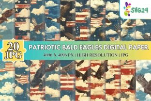 Patriotic Bald Eagles Digital Paper