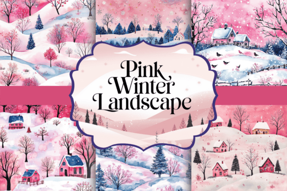 Pink Winter Landscape Junk Journal