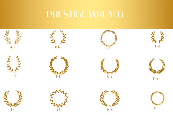 Prestige Wreath Font PNG with transparent background - Preview 1