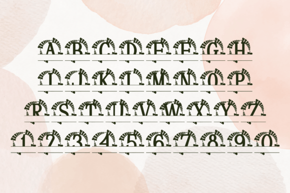 Regalia Split Monogram Font PNG with transparent background - Preview 3