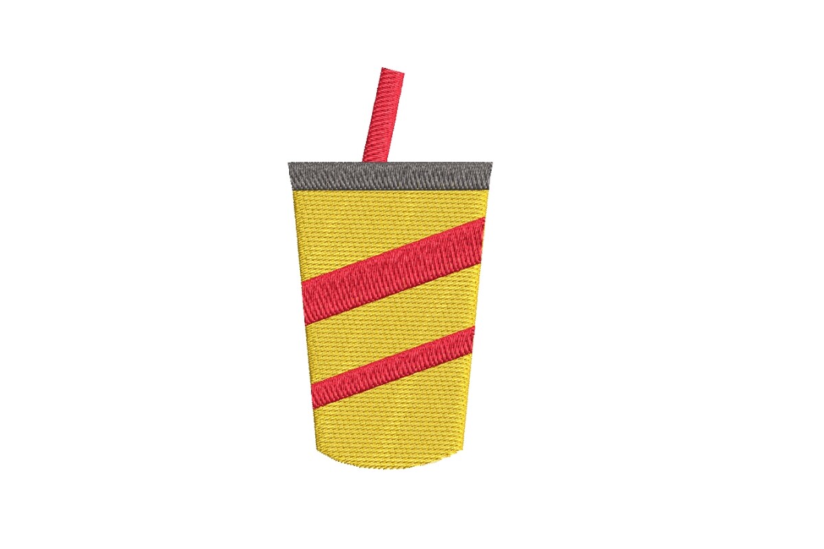 Retro Soda Cup Embroidery Design