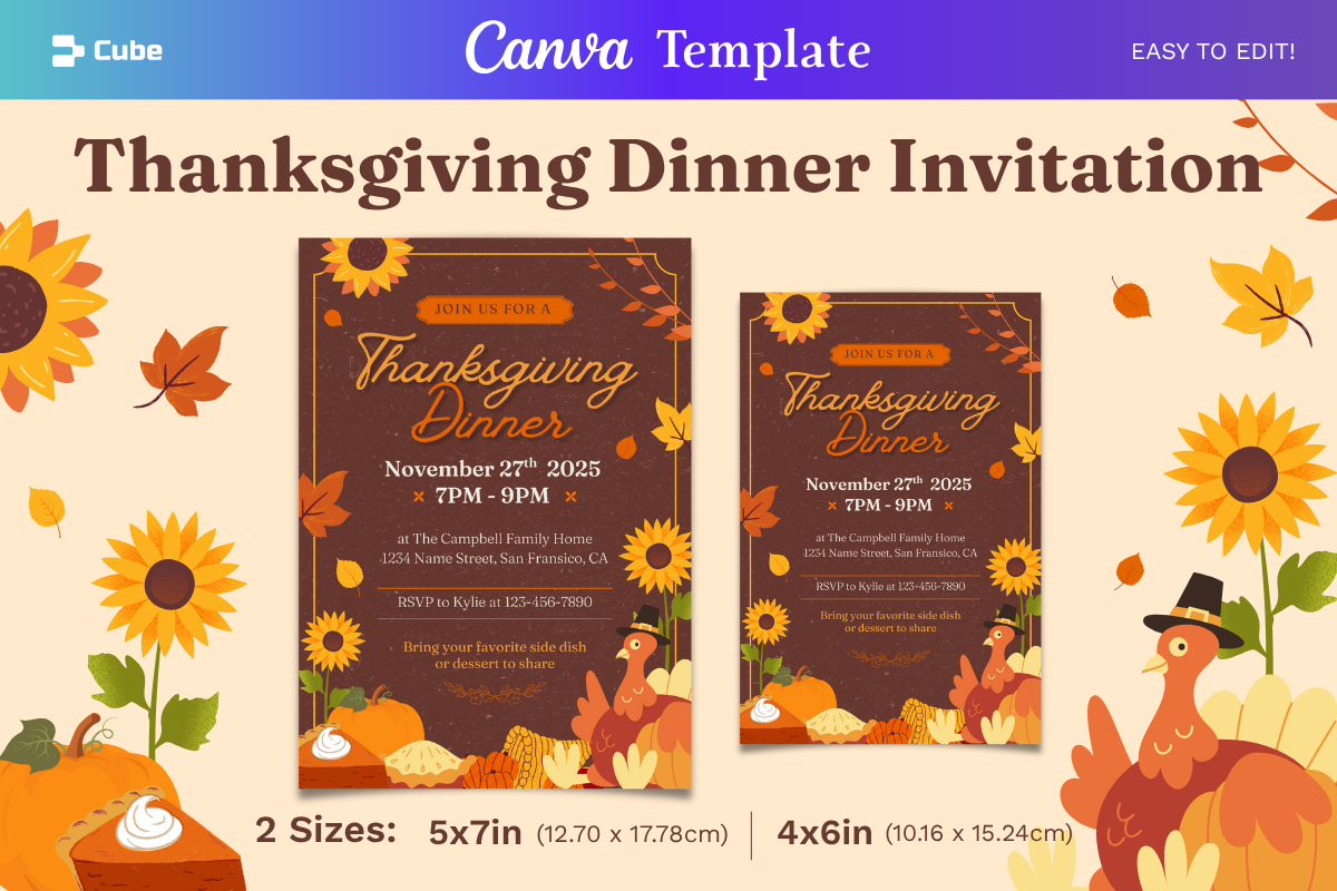 Thanksgiving Dinner Invitation Card