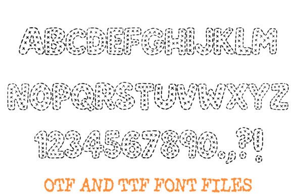 Crafty Embroidery Stitch Font PNG with transparent background - Preview 1