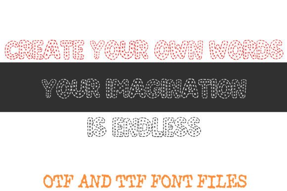 Crafty Embroidery Stitch Font PNG with transparent background - Preview 2