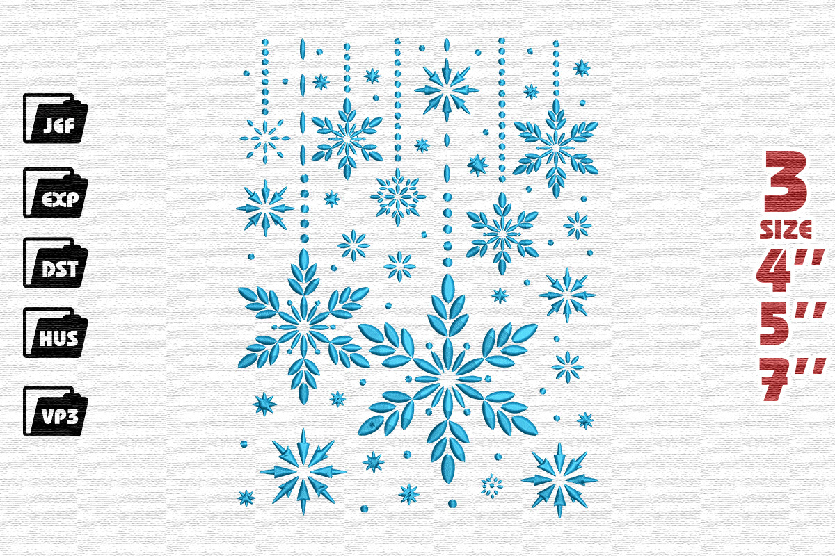 Hanging Snowflakes Embroidery Pattern