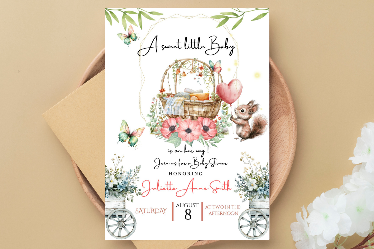 Little Baby on the Way Party Canva Edit