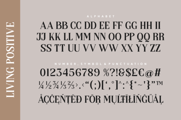 Living Positive Font PNG with transparent background - Preview 3
