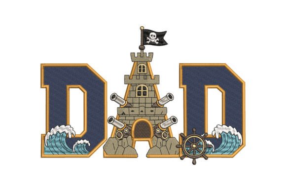Pirate Dad Fortress Ship Wheel Waves