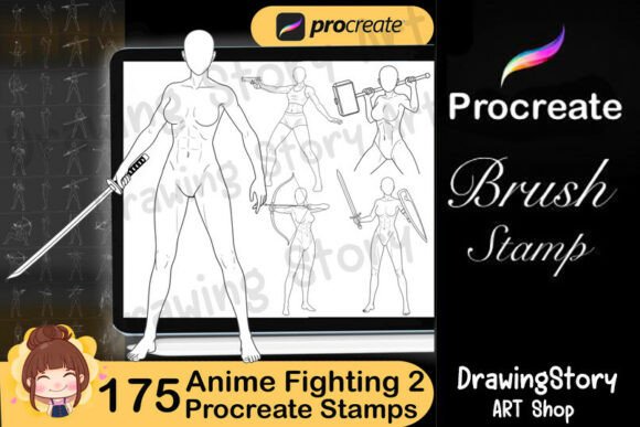 Procreate Anime Fight Stamp Brush Set