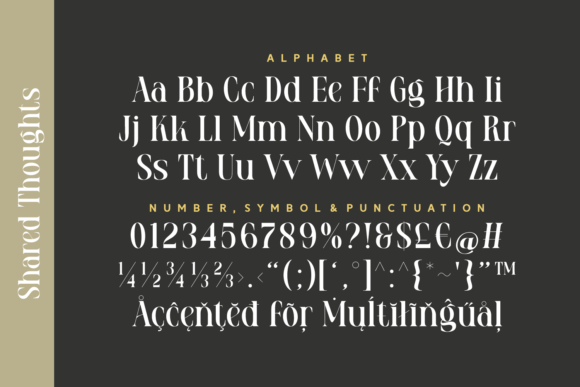 Shared Thoughts Font PNG with transparent background - Preview 4
