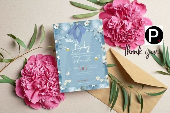 Welcome Baby Party Invite Canva Editable